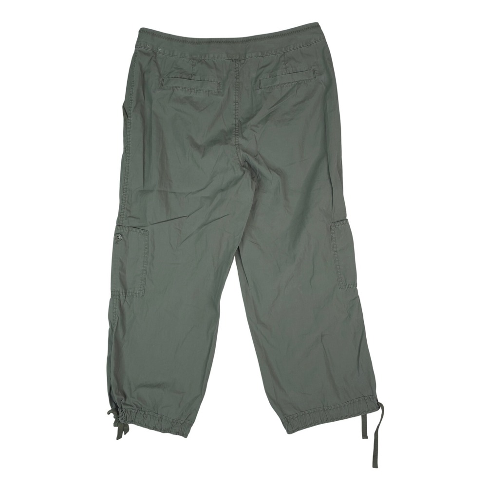 Liz Claiborne Lizwear Cargo Pants Women 10 Olive Green Utility Cropped Y2K - Picture 2 of 11